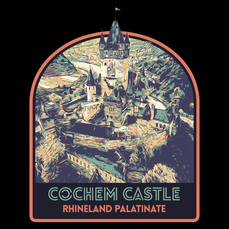 Illustration Reichsburg Cochem, Moselle, Germany
