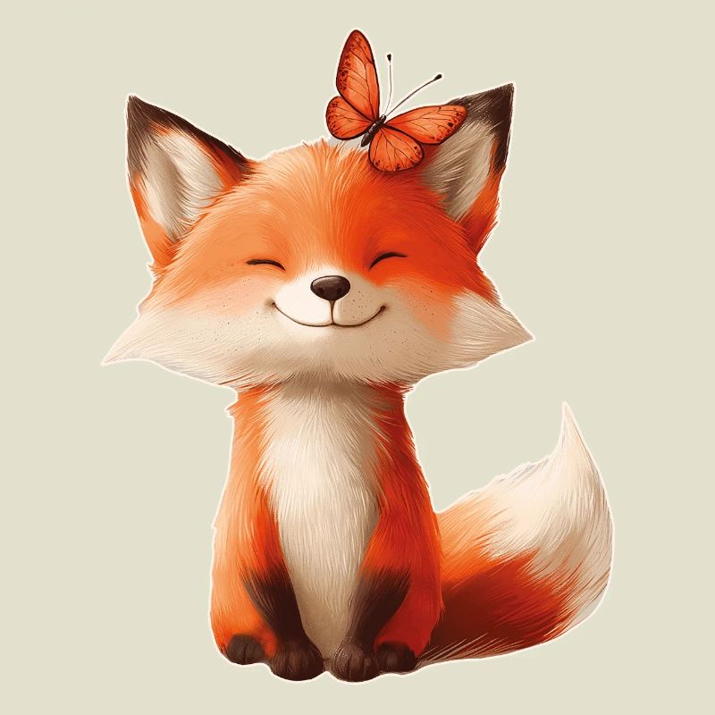 Fox with Butterfly