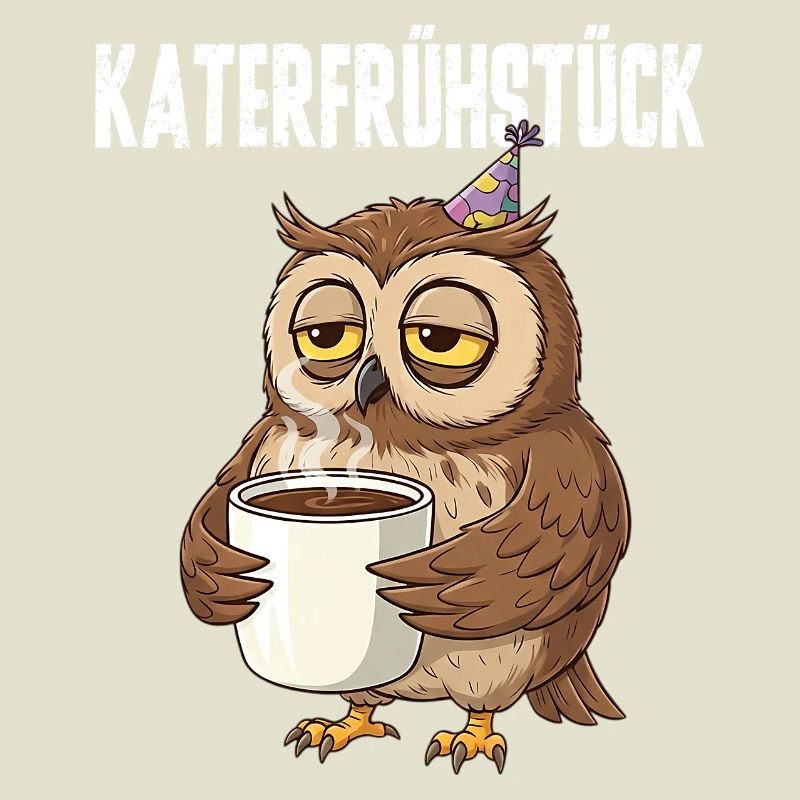 Hangover Breakfast Owl with Coffee Funny Hangover