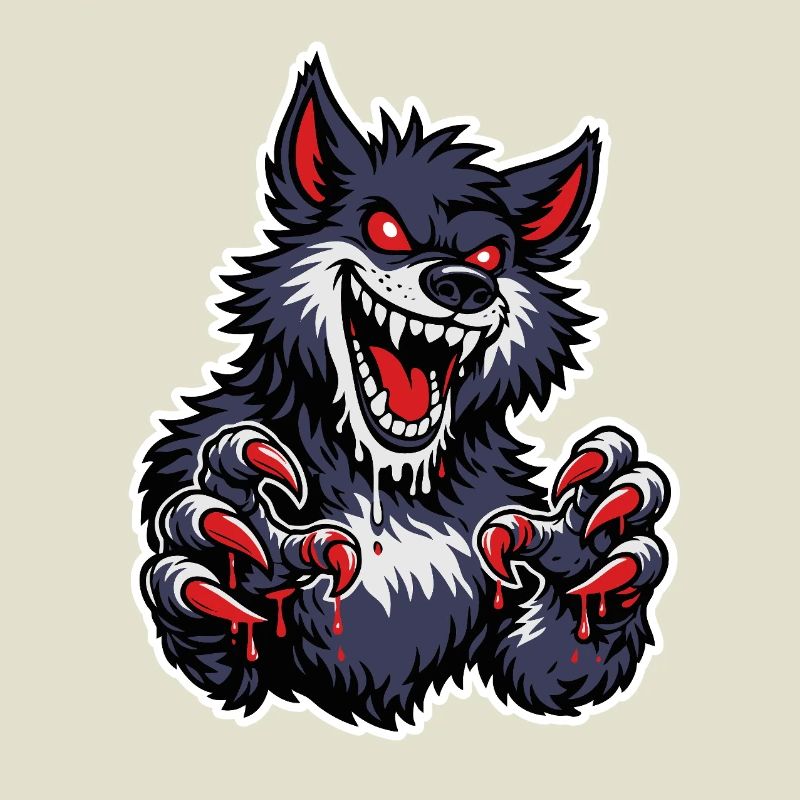 Werewolf with red claws