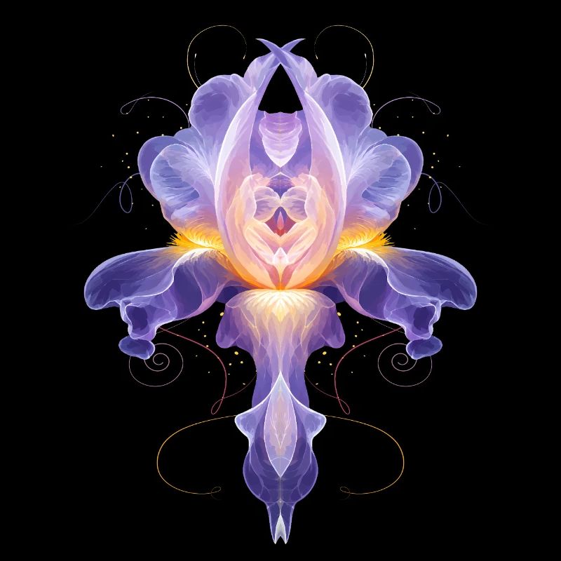 Abstract Iris Blossom Luminous Floral Design