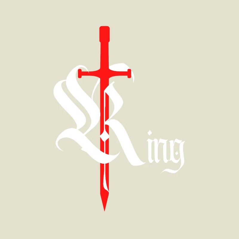 Roi gothique Design avec épée texte blanc