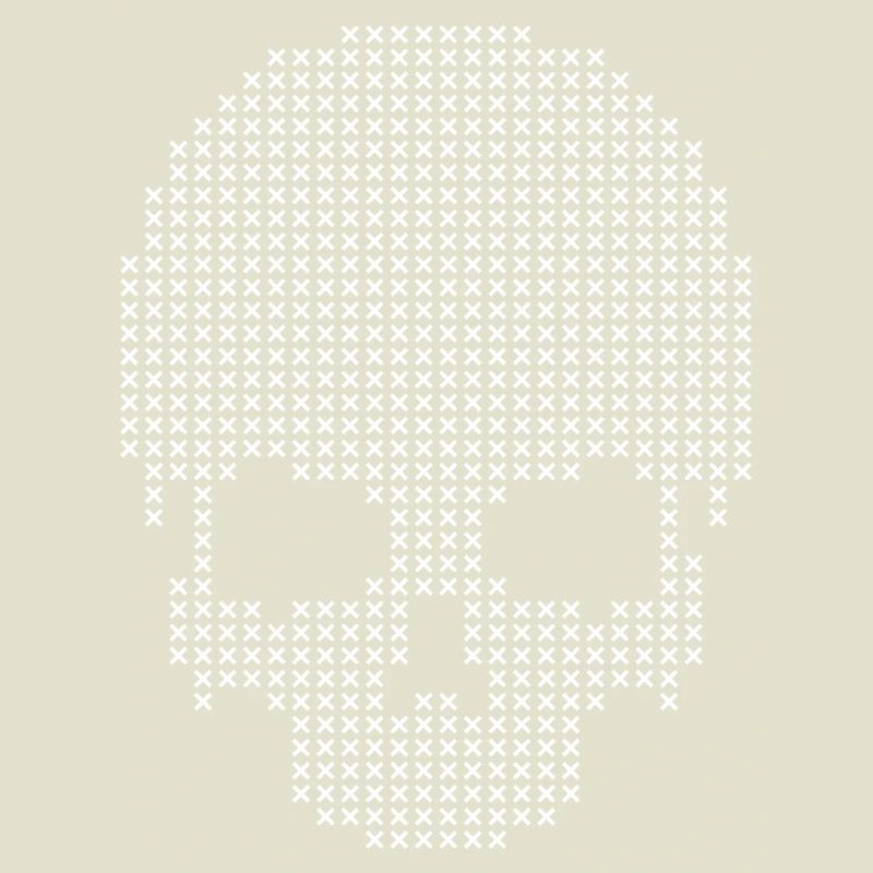 Geometric Skull Stitches Dotwork