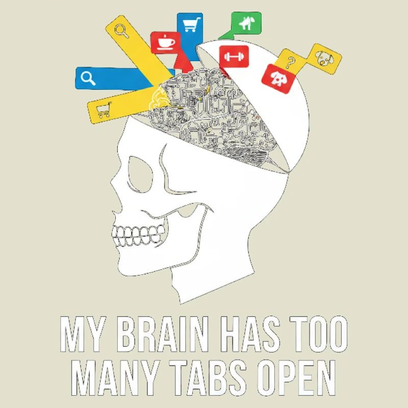 Tabs Open Skull Brain Meme