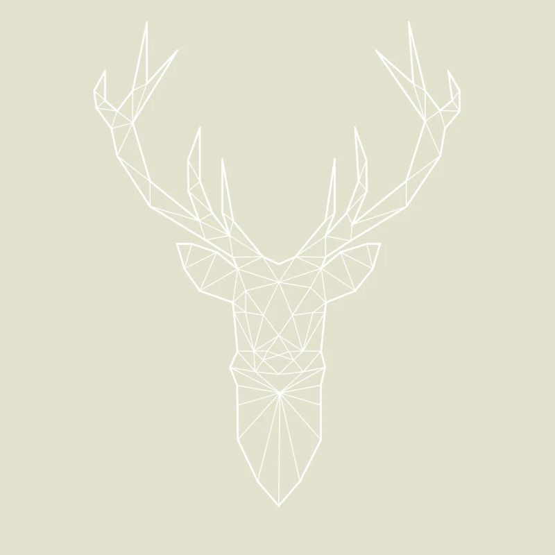 Tête de cerf dans le design triangle (blanc)