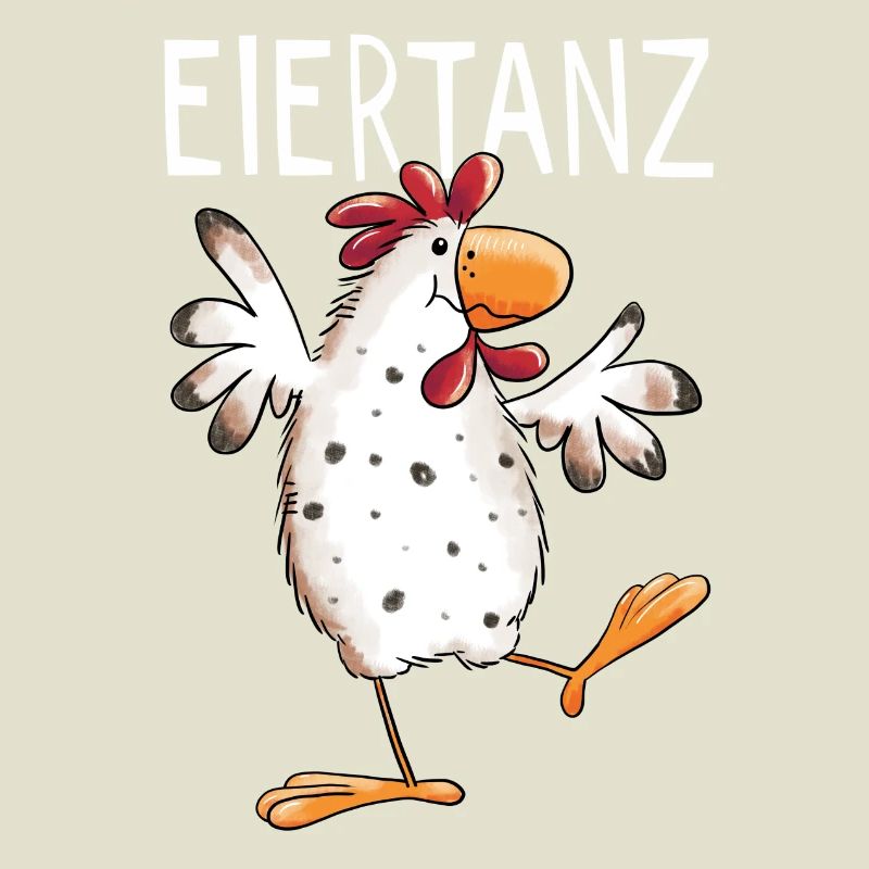Eiertanz Huhn - Hühner - Comic - Vogel - Fun