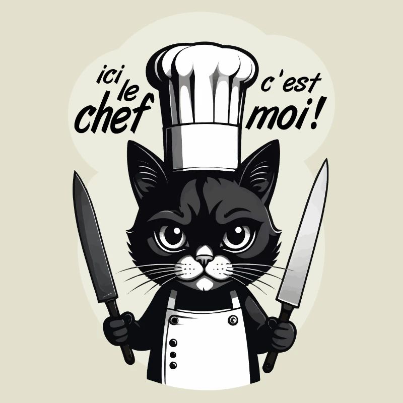 I'm the chef here! Cat Humor Chef Kitchen