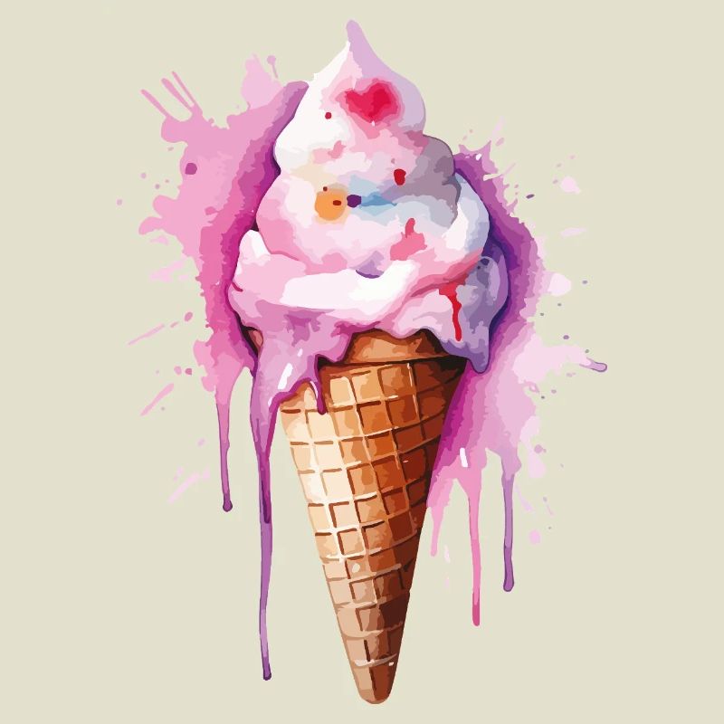 Wasserfarbe Eiscreme Tropfen