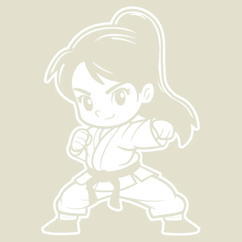 Kleines Karate Mädchen Comic