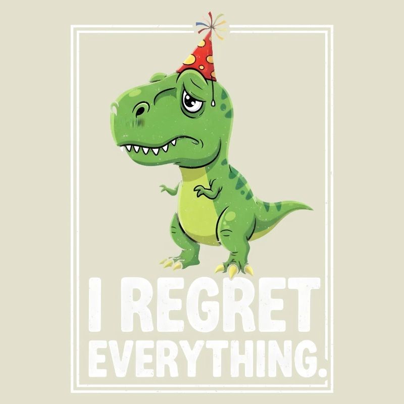 Dino Party Hat I Regret Everything