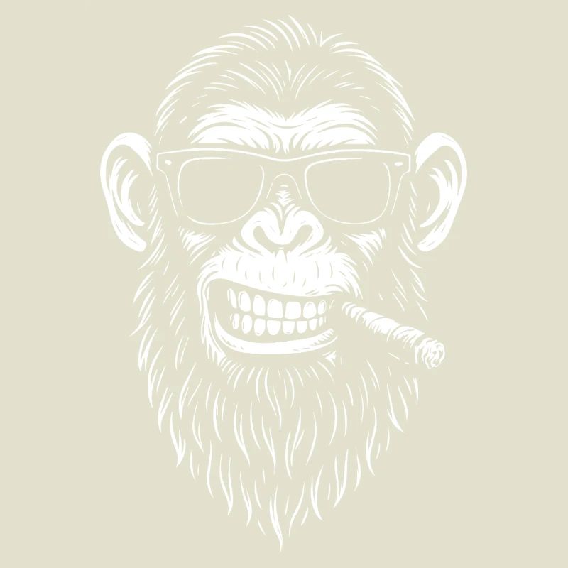 Affe mit Bart und Zigarre