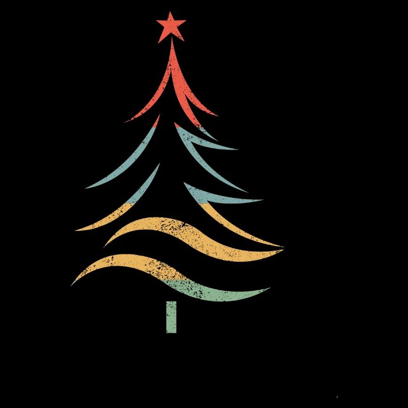 Coups de pinceau d’arbre de Noël colorés