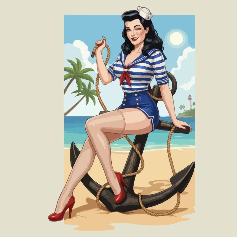 Pin-up de marin de plage