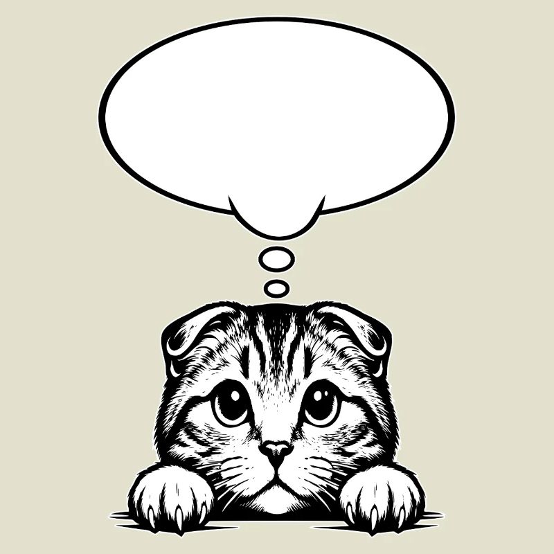 Scottish Fold-eared Cat Speech Bubble