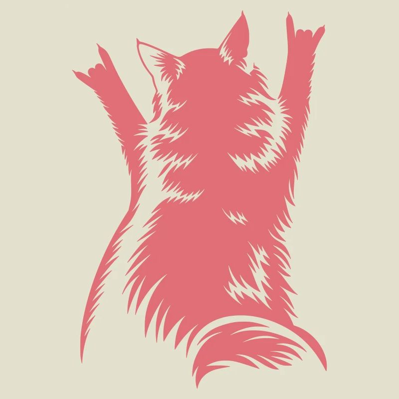 Rock Cat Back View – Devil Horns