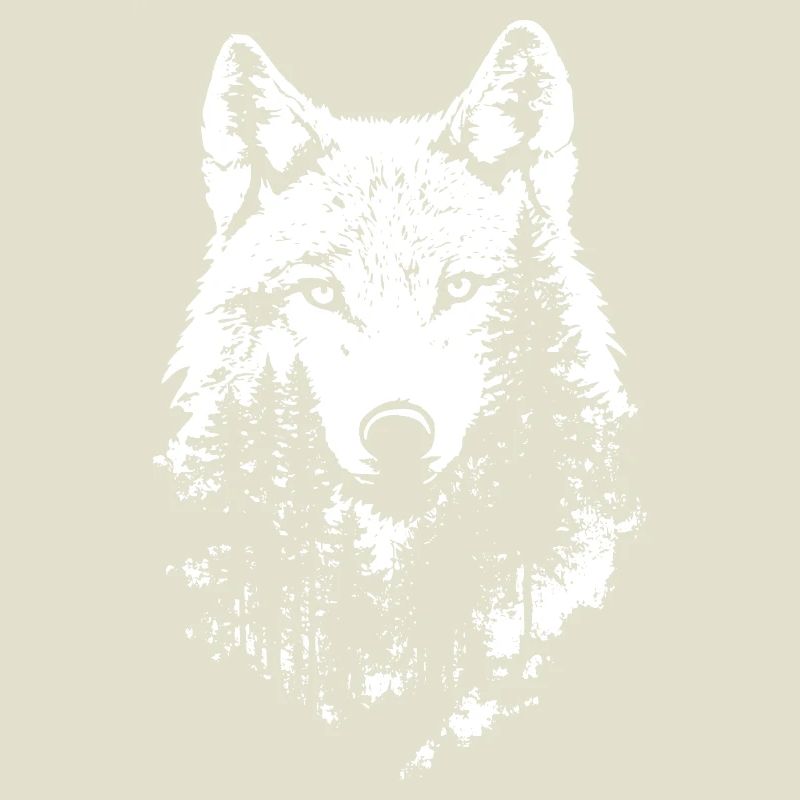 Wolf Face Forest Silhouette