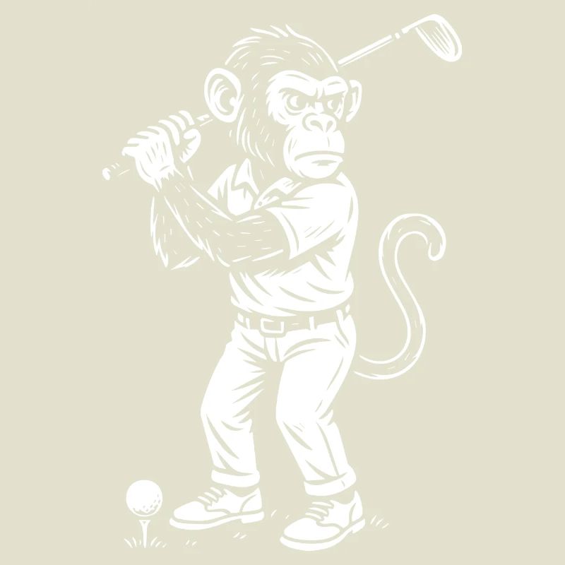 Schimpanse spielt Golf Geschenk