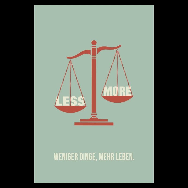 Moins, c’est plus - Conception d’affiche d’équilibre