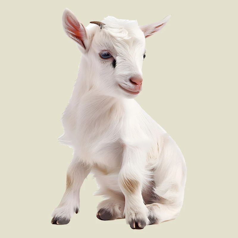 Portrait de bébé chèvre blanc