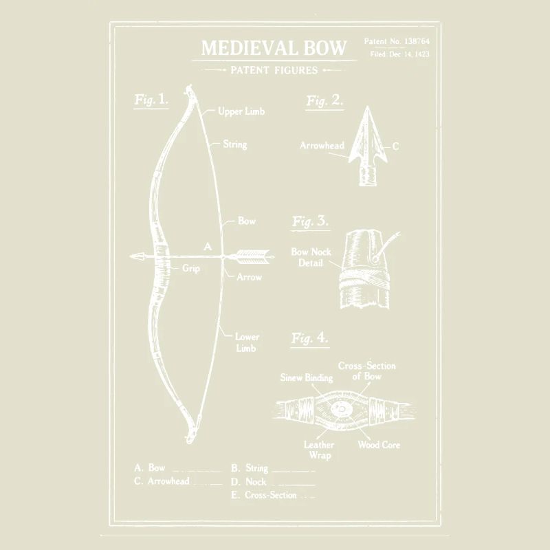 Illustration de plan d’arc médiéval