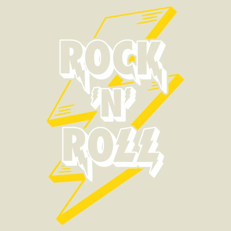 Rock'n'Roll Text Logo mit Blitz