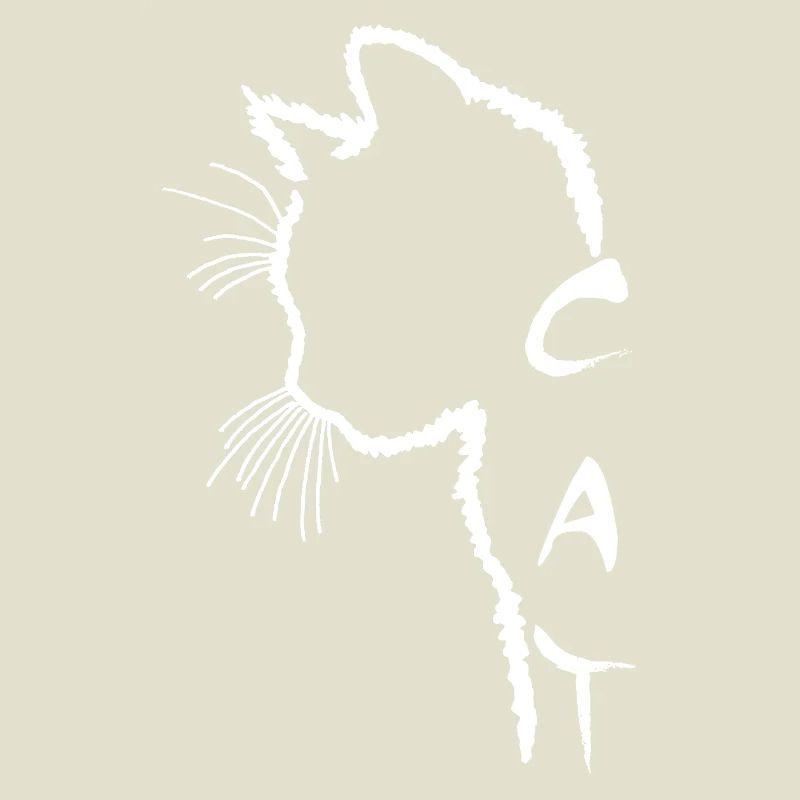 Silhouette de chat blanc