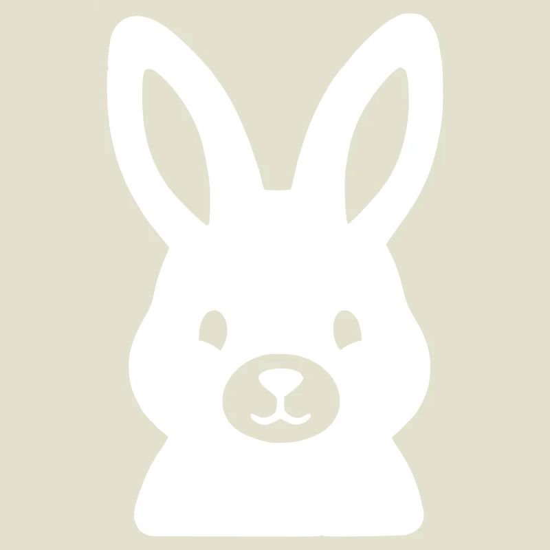 Cute Bunny Head Comic Clean Vector