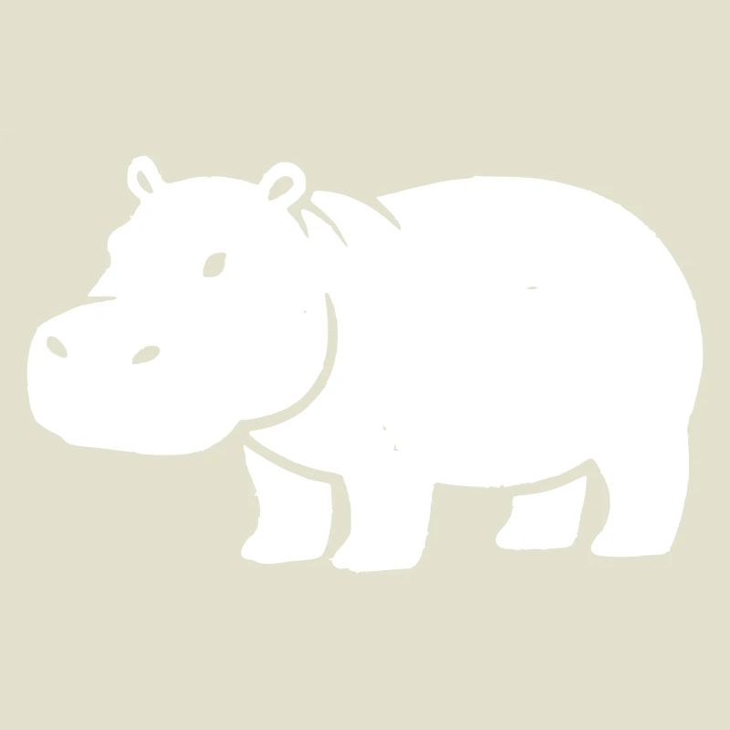 Nilpferd Silhouette Weiß