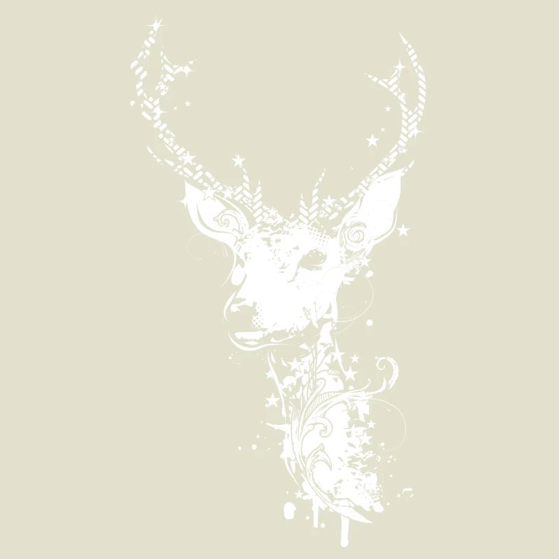 A white deer head