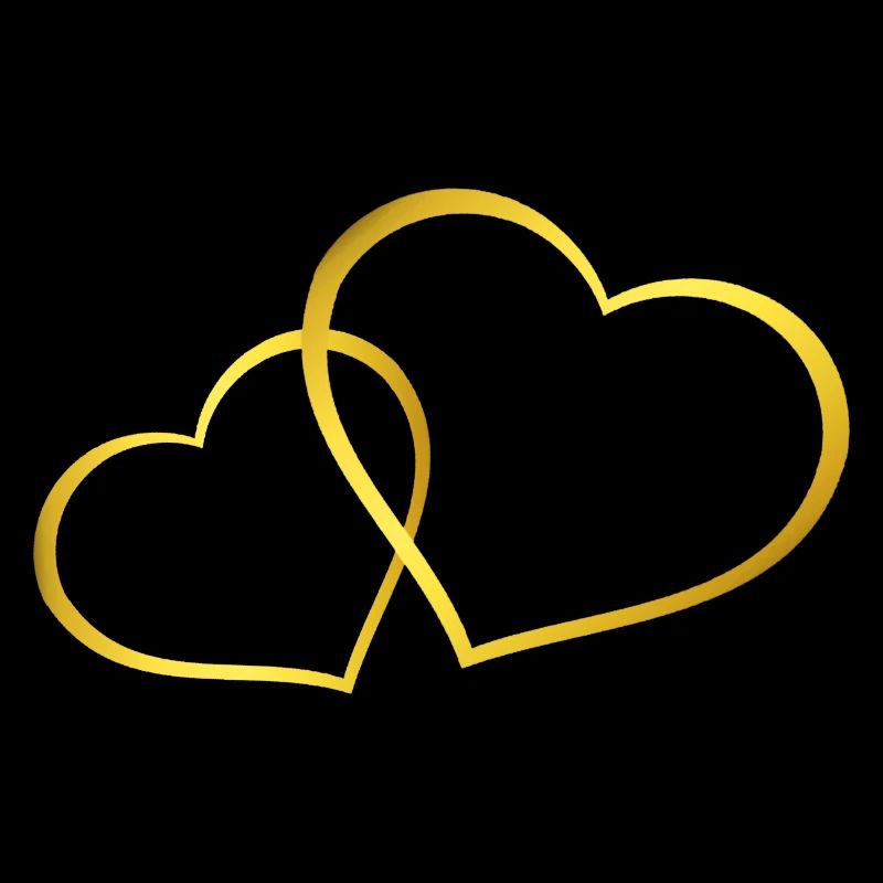 Wedding Motifs, Two Gold Hearts, Wedding