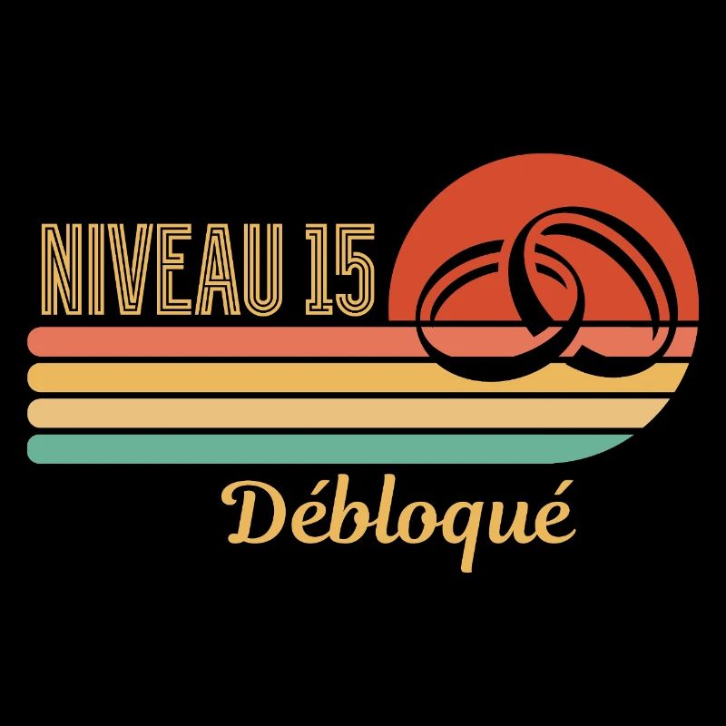 Niveau 15 débloqué design rétro graphique