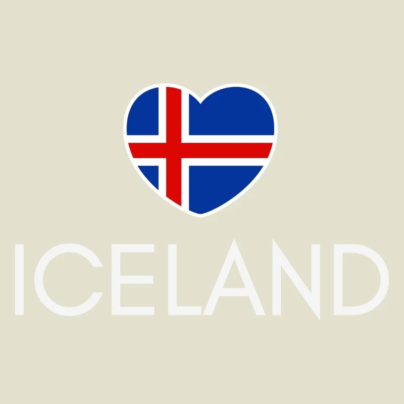 Herz mit isländischer Flagge, isländischer Stolz