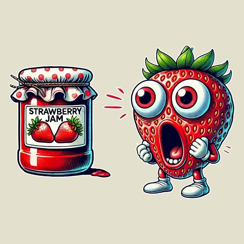 Funny strawberry jam design
