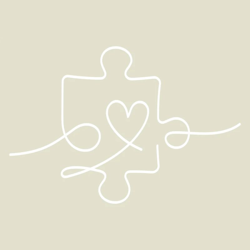 Puzzle Linie mit Herz