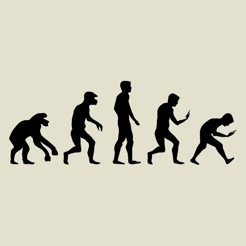 Icône de dépendance au téléphone portable de smartphone drôle d’évolution