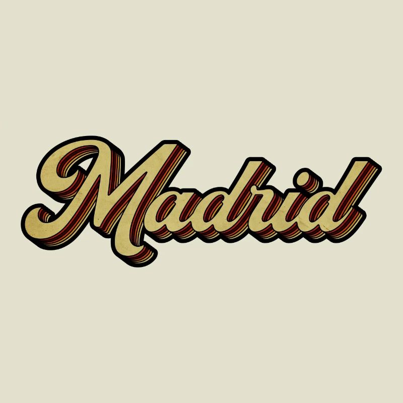 Madrid Retro Striped Script