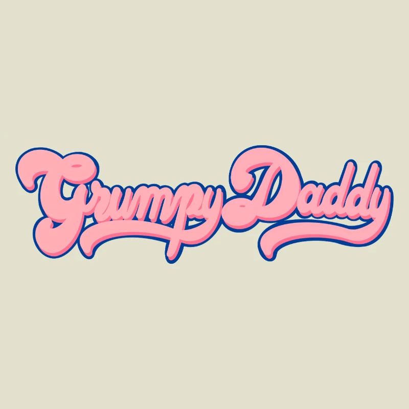 Grumpy Daddy Retro Script - Color "Bubble Gum"