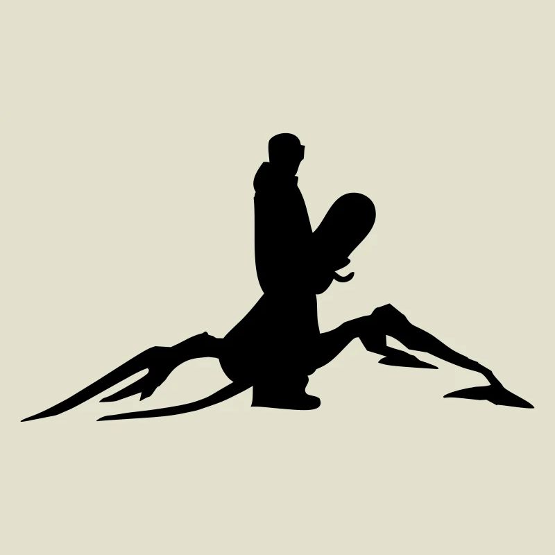Snowboarder mit Berg