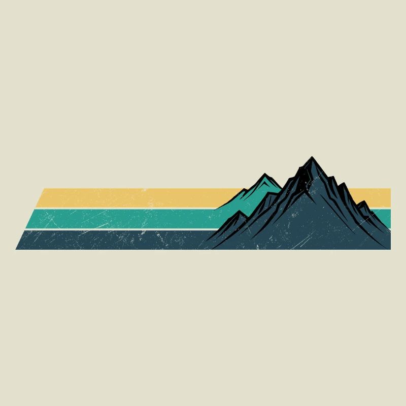 Retro Mountain Sunset Stripes