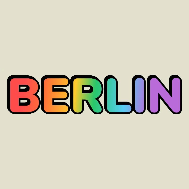 Berlin Rainbow Gradient Letters LGBT
