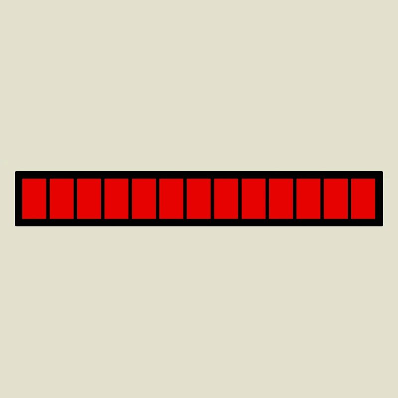 Barre de chargement rectangle Noir Rouge (100%)
