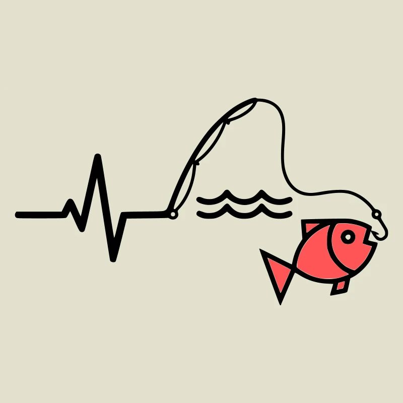 Silhouette du poisson à canne à pêche ECG