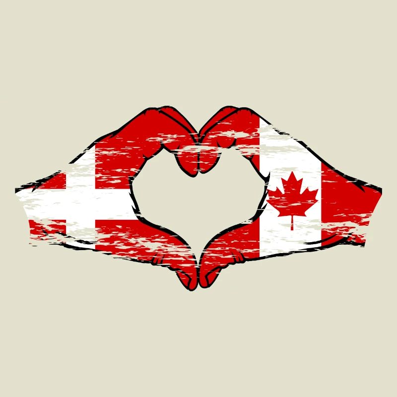 Denmark Canada Heart Shape with Hands Used