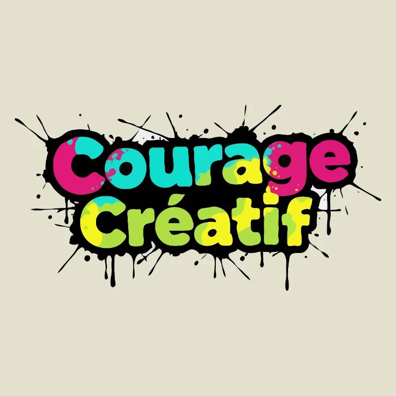 Courage Créatif Typographie colorée