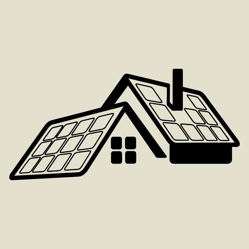 House with solar panels transparent logo