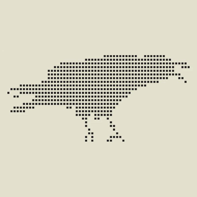 Raven Pixel Dot Silhouette