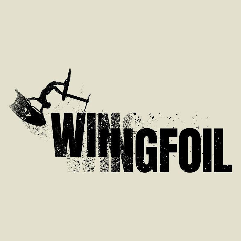 Wingfoiler mit Schriftzug