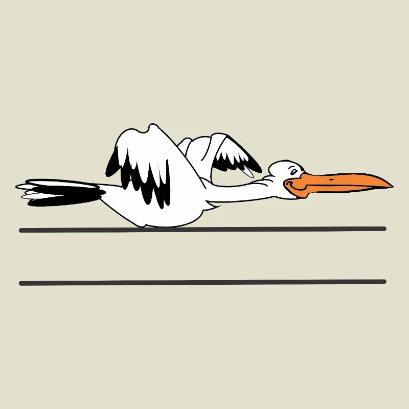 Cigogne avec bannière - Ajoutez du texte vous-même