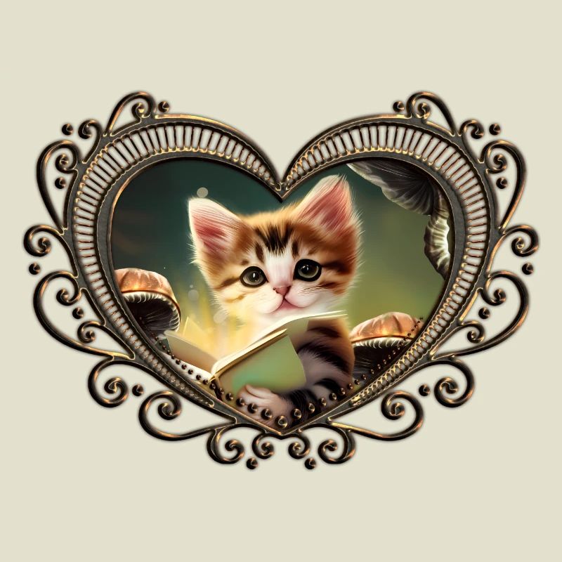 A cute kitten reading adventures