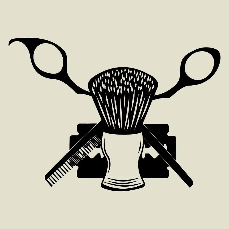 brosse à raser en ciseaux, lame de rasoir